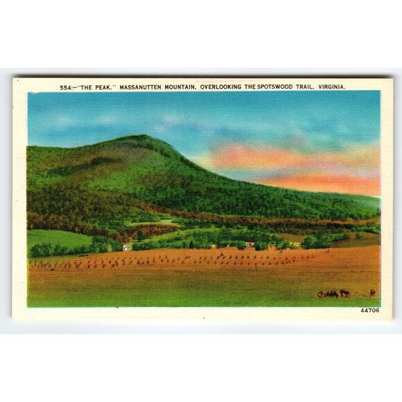 Vintage Linen Postcard The Peak Massanutten Mountain Virginia 1940s - Picture 1 of 2